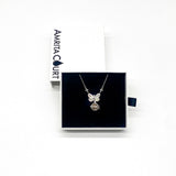 Gift Box - Butterfly White Gold Aroma Necklace Purify Oil Blend V760-GBAJ - 30