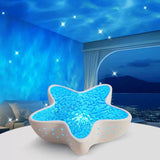 Starfish Aurora Projection Lamp with Dynamic Water Ripple Effects 7 Color Changing Mood Light for V1341-ZY-G6EMFAPC-WHITE