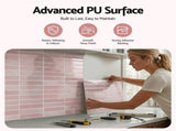 Artiss 3D Peel and Stick Wall Tiles Self Adhesive LinearGrid Backsplash 10 Sheets, Pink PST-614-PK