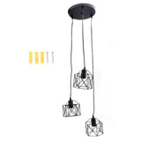 Antique Pendant Lampshade E27 3 Head Retro Unique Style Hanging Light Shade for Home Cafes 85240V V1294-YM0715-3119220094311