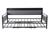 Artiss Bed Frame Double LED Metal Trundle Daybed with Charging Station TURN MBED-D-TURN-D-BK-ABC