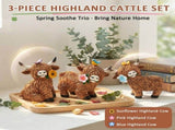 3Pcsland Cow Figurines Substantial Weight Hand Painted and Even Coloring for Calf Lover with V1366-AZ2-W-15032