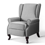 Artiss Recliner Armchair Grey Fabric Domini RECLINER-A6-LIN-GY