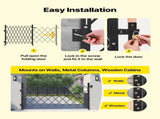 Single Folding Security Gate, Lockable Scissor Gate with 360 degree Swivel Casters, Outdoor V952-GZDZDAQM51575LJAZ001V0
