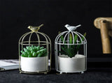 decoration flower pot Flowerpot Golden Ceramic 1Set V1369-AZ3-W-18356