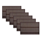 Set of 6 Dreamtime Bamboo Table Placemats 30 x 45cm Brown V442-JTC-PLACEMAT-BAMBOOBR1BR-BROWN -RE