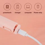 Curling Iron, Mini 2-in-3 CurlingIron for Hair, Portable USB for Travel Home V1366-AZ2-W-11396