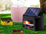 Giantz Fence Energiser 5KM Solar Powered Electric 2KM Poly Wire SFC-SO15-5KM-2000-NS
