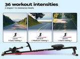 Everfit Hydraulic Rowing Machine Rower 12 Levels Resistance Exercise Fitness Gym Cardio ROWING-C-OIL-12L-BK