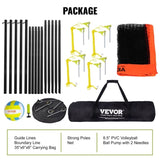 4-Way Net, Adjustable Height Badminton Net Set for Backyard Beach Lawn, Outdoor Portable V952-SFPQW1414YC0XFM07V0