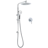 WELS Chrome 9" Rain Shower Head 3 Modes Handheld Rose Slide Rail Set Diverter Mixer V1233-C4902B22HR002M4CSR0901KRD201CR