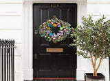 24 Inch Spring Easter Eggs Wreath with Lamb Ears Leaves for Front, Glitter Eggs Green Leaves V1258-DP02-C-2648
