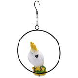 Iron Ring Parrots Decor Bright Texture Waterproof Iron Ring Parrots Resin Pendant Crafts V1294-YM0715-3115210265111
