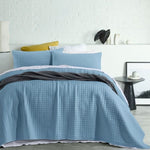 Accessorize Zane Blue Coverlet Set Queen/King V442-HIN-COVERLETS-ZANE-BLUE-QS