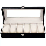 6 Watch Box Luxury Storage Case, Black, compatible with Urbox V1237-ZY-506-0240