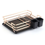 Aluminum Dish Drainer with Removable Tray Champagne Gold, 43 x 31.5 x 11 cm V1189-WXF-521-0016