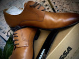 Massa Ascoli Leather Derby Dress Lace Up Shoes Wedding Business Formal in Tan - UK 8 V563-ASCOLI-TAN-UK8