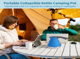 1.5L Collapsible Silicone Kettle, Portable Camping Kettle, Folding Travel Tea Kettle for Gas, V1369-AZ3-W-08729