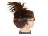 12x 1920s FLAPPER HEADBAND Headpiece Feather Sequin Charleston Gatsby Party BULK - Black V563-BR-12FLAPPERHDBND-BLK
