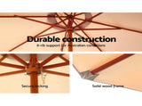 Instahut 3m Outdoor Umbrella Pole Umbrellas Beach Garden Sun Stand Patio Beige UMB-POLE-3-H-BG