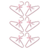 6Pcs Pink Plastic Closet Hangers with Embellishment for Small Garments Storage V1366-AZ2-W-13591
