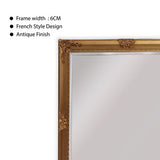 French Provincial Ornate Mirror - Gold - Free Standing 50cm x 170cm V292-MIRR-FRN019