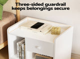 Artiss Bedside Table Drawer Nightstand Side End Table Storage Open Shelf White FURNI-N-BS02-WH
