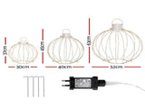 Jingle Jollys Christmas Lights 320 LED Fairy Light 3pcs Ball Decorations Set XMAS-MOT-BALL01-WARM