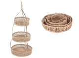 Hanging Fruit Basket Rattan 3 Tiers Multifunctional Foldable Elegant Style Easy Installation Hanging V1294-YM0715-3118210370211