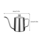 1Pc Plated Silver Stainless Steel Coffee Pot Useful Kettle for Home Supply V1369-AZ3-W-16919