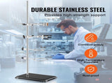 Lab Stand Support, Laboratory Retort Support Stand 2 Sets, Steel Lab Stand 23.6" Rod and 8.3" x 5.3" V952-SYZJJP2JT60C7MCUSV0