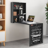 Wall Mounted Desk, Fold out Convertible Desk, Multi-Function Folding Wall Table with Chalkboard for V952-FDBGZBHBZXK0THXAQV0