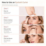 Heated Eyelash Curler, C-Shaped Rechargeable Lash Curler, 2 Temp Levels, Type-C Charging, Fast Heat V1107-108-84409-BEG