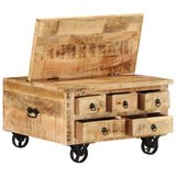 Coffee Table Rough Mango Wood 70x70x40 Cm 43_243979