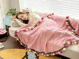 Pink Mist Gradient Rose Bouquet Blanket a versatile, all-season blanket, perfect for office naps V1232-MGHT002