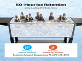 75.7L Rolling Ice Chest, Hold up to 50 Bottles / 110 Cans, Portable Patio Party Bar Drink Cooler V952-HWLQTCDZJHSHPA24Z001V0