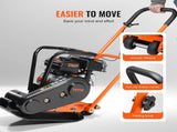 Plate Compactor, 2.8 HP 78.5CC Gas Engine 5,250 VPM, 870 kg Force Vibratory Compaction Tamper with V952-RYPBYS22128HP0NROV0