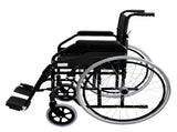 Orthonica 24in Self Propelled Foldable Steel Wheelchair - Black WCR-MAS-003-BK
