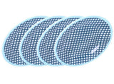 4PCS 9in Salad Plate Fruit Plate Dessert Cake Dishes Pastry Tray Tableware DecorationDark Blue Grid V1294-YM0721-3118210043013
