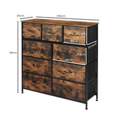 Levede Storage Cabinet Tower Chest Brown Fold CH1098-9-BR