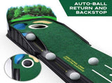 Golf Putting Mat, Dual Hazard Putting Mat, Boasts Genuine Green Speed and a Wrinkle, Indoor&Outdoor V1369-AZ3-W-09683