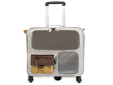 Brown and Grey Large Space Pet Carrier Trolley Foldable Cat Carrier Backpack with Breathable Side V888-ELOSUNG52804