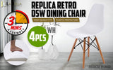 4X Retro Dining Cafe Chair DSW WHITE V274-FT-PP623-WH4