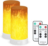 2 sets of Acsery LED flame lamps with remote control. USB rechargeable flame effect V1188-ZXY-117-0072