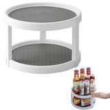 Food Storage ,2 Tier Rotating Rack 10 Inch Non Lazy Turntable Rack For Cabinet Kitchen Fridge V1369-AZ3-W-17655