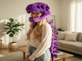 120CM Purple Funny Dinosaur Skeleton Plush Headwear Quirky Bone Fossil Plushie Hat & Huggable Doll V888-ELOSUNG52001