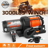 ZESUPER 12V Electric Winch 3000lbs Synthetic Rope Wireless Remote ATV UTV BOAT V211-AUEB-ZEEW006