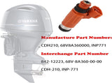 CDH210 OE Fuel Injectors - 68V8A3600000,For 1999-2015 Yama-ha Outboard 115HP Mitsubishi Eclipse V1259-DP01-A-5722