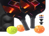 Pickleball Rackets Set with Ergonomic Fiberglass Grip, Gym Gift for Adults V1263-JX-4120