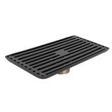 Black Floor Drain with Removable Cover Stainless Steel Bathroom Kitchen Accessory 10x20cm V1294-YM0901-3112210035211